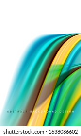 Abstract background - fluid color gradient waves, with dynamic motion line effect. Vector Illustration For Wallpaper, Banner, Background, Card, Book Illustration, landing page