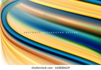 Abstract background - fluid color gradient waves, with dynamic motion line effect. Vector Illustration For Wallpaper, Banner, Background, Card, Book Illustration, landing page