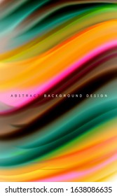 Abstract background - fluid color gradient waves, with dynamic motion line effect. Vector Illustration For Wallpaper, Banner, Background, Card, Book Illustration, landing page