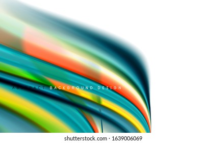 Abstract background - fluid color gradient waves, with dynamic motion line effect. Vector Illustration For Wallpaper, Banner, Background, Card, Book Illustration, landing page