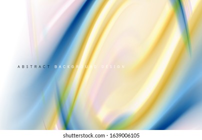 Abstrakter Hintergrund - fließende Farbverlauf-Wellen, mit dynamischem Bewegungszeileneffekt. Vektorgrafik für Bildschirmhintergründe, Banner, Hintergrund, Karte, Buchillustration, Landing-Page