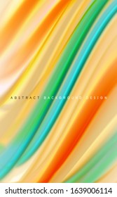 Abstract background - fluid color gradient waves, with dynamic motion line effect. Vector Illustration For Wallpaper, Banner, Background, Card, Book Illustration, landing page