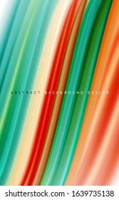 Abstract background - fluid color gradient waves, with dynamic motion line effect. Vector Illustration For Wallpaper, Banner, Background, Card, Book Illustration, landing page