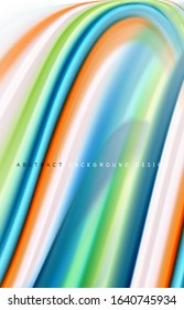 Abstract background - fluid color gradient waves, with dynamic motion line effect. Vector Illustration For Wallpaper, Banner, Background, Card, Book Illustration, landing page