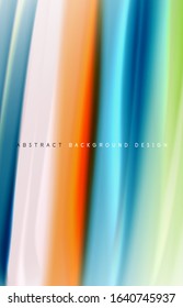 Fundo abstrato - ondas de gradiente de cor fluida, com efeito de linha de movimento dinâmico. Ilustração vetorial para papel de parede, banner, plano de fundo, cartão, ilustração de livro, página inicial
