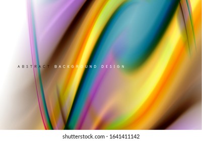 Abstract background - fluid color gradient waves, with dynamic motion line effect. Vector Illustration For Wallpaper, Banner, Background, Card, Book Illustration, landing page