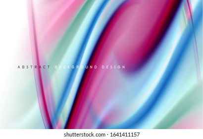 Abstract background - fluid color gradient waves, with dynamic motion line effect. Vector Illustration For Wallpaper, Banner, Background, Card, Book Illustration, landing page