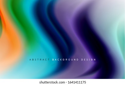 Abstract background - fluid color gradient waves, with dynamic motion line effect. Vector Illustration For Wallpaper, Banner, Background, Card, Book Illustration, landing page