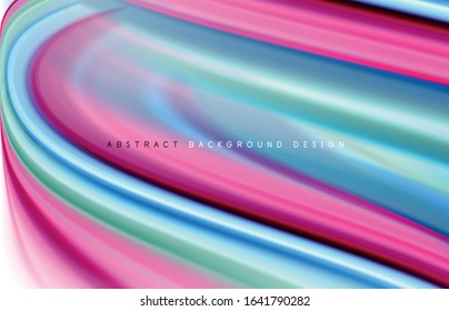 Fondo abstracto - ondas de gradiente de color fluido, con efecto de línea de movimiento dinámico. Ilustración vectorial para fondo de escritorio, pancarta, fondo, tarjeta, ilustración del libro, página de inicio