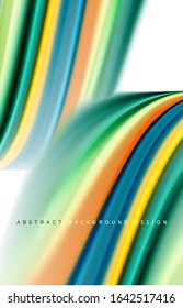 Fondo abstracto - ondas de gradiente de color fluido, con efecto de línea de movimiento dinámico. Ilustración vectorial para fondo de escritorio, pancarta, fondo, tarjeta, ilustración del libro, página de inicio