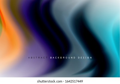 Fondo abstracto - ondas de gradiente de color fluido, con efecto de línea de movimiento dinámico. Ilustración vectorial para fondo de escritorio, pancarta, fondo, tarjeta, ilustración del libro, página de inicio