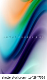 Abstract background - fluid color gradient waves, with dynamic motion line effect. Vector Illustration For Wallpaper, Banner, Background, Card, Book Illustration, landing page