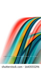 Abstract background - fluid color gradient waves, with dynamic motion line effect. Vector Illustration For Wallpaper, Banner, Background, Card, Book Illustration, landing page