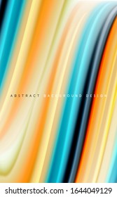 Abstract background - fluid color gradient waves, with dynamic motion line effect. Vector Illustration For Wallpaper, Banner, Background, Card, Book Illustration, landing page
