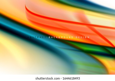 Abstract background - fluid color gradient waves, with dynamic motion line effect. Vector Illustration For Wallpaper, Banner, Background, Card, Book Illustration, landing page