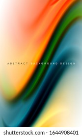 Fondo abstracto: ondas de degradado de color fluido, con efecto de línea de movimiento dinámico. Ilustración vectorial para papel tapiz, pancarta, fondo, tarjeta, ilustración del libro, página de inicio