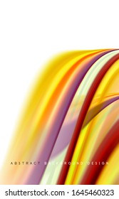 Fondo abstracto: ondas de degradado de color fluido, con efecto de línea de movimiento dinámico. Ilustración vectorial para papel tapiz, pancarta, fondo, tarjeta, ilustración del libro, página de inicio