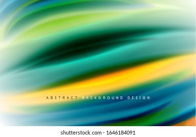 Abstract background - fluid color gradient waves, with dynamic motion line effect. Vector Illustration For Wallpaper, Banner, Background, Card, Book Illustration, landing page