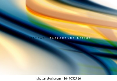 Abstract background - fluid color gradient waves, with dynamic motion line effect. Vector Illustration For Wallpaper, Banner, Background, Card, Book Illustration, landing page