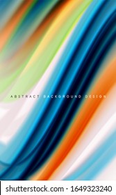 Abstract background - fluid color gradient waves, with dynamic motion line effect. Vector Illustration For Wallpaper, Banner, Background, Card, Book Illustration, landing page