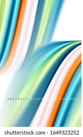 Abstract background - fluid color gradient waves, with dynamic motion line effect. Vector Illustration For Wallpaper, Banner, Background, Card, Book Illustration, landing page