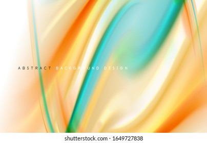 Abstrakter Hintergrund - fließende Farbverlauf-Wellen, mit dynamischem Bewegungszeileneffekt. Vektorillustration-Illustration für Bildschirmhintergrund, Banner, Hintergrund, Karte, Buchillustration, Landungsseite