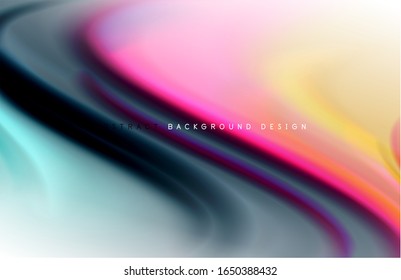 Fondo abstracto: ondas de degradado de color fluido, con efecto de línea de movimiento dinámico. Ilustración vectorial para papel tapiz, pancarta, fondo, tarjeta, ilustración del libro, página de inicio