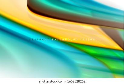 Abstrakter Hintergrund - fließende Farbverlauf-Wellen, mit dynamischem Bewegungszeileneffekt. Vektorillustration-Illustration für Bildschirmhintergrund, Banner, Hintergrund, Karte, Buchillustration, Landungsseite