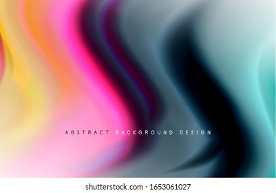 Abstract background - fluid color gradient waves, with dynamic motion line effect. Vector Illustration For Wallpaper, Banner, Background, Card, Book Illustration, landing page
