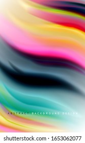Fondo abstracto: ondas de degradado de color fluido, con efecto de línea de movimiento dinámico. Ilustración vectorial para papel tapiz, pancarta, fondo, tarjeta, ilustración del libro, página de inicio