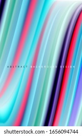 Abstract background - fluid color gradient waves, with dynamic motion line effect. Vector Illustration For Wallpaper, Banner, Background, Card, Book Illustration, landing page