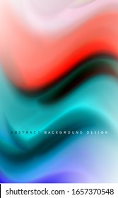 Abstract background - fluid color gradient waves, with dynamic motion line effect. Vector Illustration For Wallpaper, Banner, Background, Card, Book Illustration, landing page
