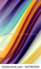 Abstract background - fluid color gradient waves, with dynamic motion line effect. Vector Illustration For Wallpaper, Banner, Background, Card, Book Illustration, landing page