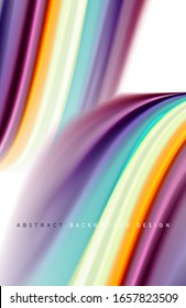 Abstract background - fluid color gradient waves, with dynamic motion line effect. Vector Illustration For Wallpaper, Banner, Background, Card, Book Illustration, landing page