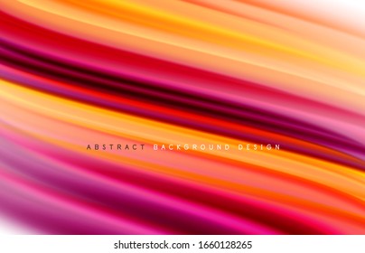 Fundo abstrato - ondas de gradiente de cor fluida, com efeito de linha de movimento dinâmico. Ilustração vetorial para papel de parede, banner, plano de fundo, cartão, ilustração de livro, página inicial