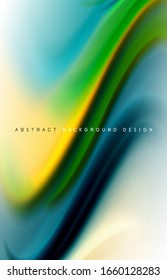 Abstract background - fluid color gradient waves, with dynamic motion line effect. Vector Illustration For Wallpaper, Banner, Background, Card, Book Illustration, landing page