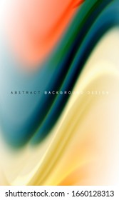 Abstract background - fluid color gradient waves, with dynamic motion line effect. Vector Illustration For Wallpaper, Banner, Background, Card, Book Illustration, landing page