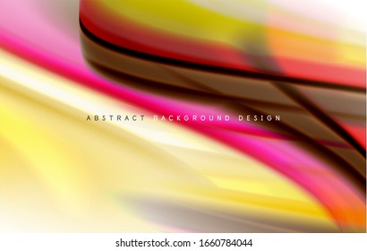 Abstract background - fluid color gradient waves, with dynamic motion line effect. Vector Illustration For Wallpaper, Banner, Background, Card, Book Illustration, landing page