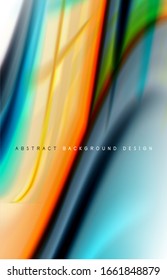 Abstract background - fluid color gradient waves, with dynamic motion line effect. Vector Illustration For Wallpaper, Banner, Background, Card, Book Illustration, landing page