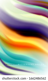 Abstract background - fluid color gradient waves, with dynamic motion line effect. Vector Illustration For Wallpaper, Banner, Background, Card, Book Illustration, landing page