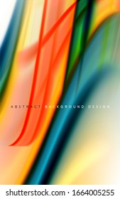 Abstract background - fluid color gradient waves, with dynamic motion line effect. Vector Illustration For Wallpaper, Banner, Background, Card, Book Illustration, landing page