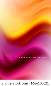 Abstract background - fluid color gradient waves, with dynamic motion line effect. Vector Illustration For Wallpaper, Banner, Background, Card, Book Illustration, landing page