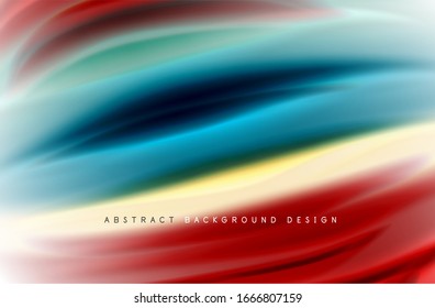Fundo abstrato - ondas de gradiente de cor fluida, com efeito de linha de movimento dinâmico. Ilustração vetorial para papel de parede, banner, plano de fundo, cartão, ilustração de livro, página inicial