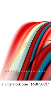 Abstract background - fluid color gradient waves, with dynamic motion line effect. Vector Illustration For Wallpaper, Banner, Background, Card, Book Illustration, landing page