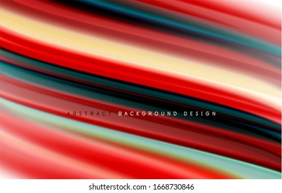 Abstrakter Hintergrund - fließende Farbverlauf-Wellen, mit dynamischem Bewegungszeileneffekt. Vektorillustration-Illustration für Bildschirmhintergrund, Banner, Hintergrund, Karte, Buchillustration, Landungsseite