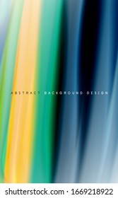 Abstract background - fluid color gradient waves, with dynamic motion line effect. Vector Illustration  