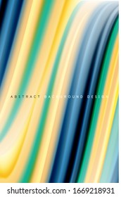 Abstract background - fluid color gradient waves, with dynamic motion line effect. Vector Illustration  