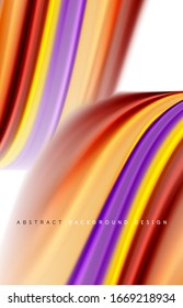 Abstract background - fluid color gradient waves, with dynamic motion line effect. Vector Illustration  
