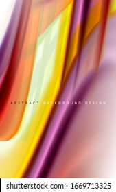Abstract background - fluid color gradient waves, with dynamic motion line effect. Vector Illustration For Wallpaper, Banner, Background, Card, Book Illustration, landing page