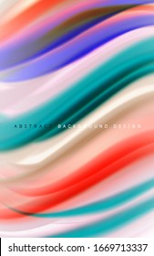Abstract background - fluid color gradient waves, with dynamic motion line effect. Vector Illustration For Wallpaper, Banner, Background, Card, Book Illustration, landing page